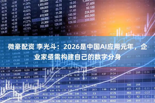 微豪配资 李光斗：2026是中国AI应用元年，企业家亟需构建自己的数字分身